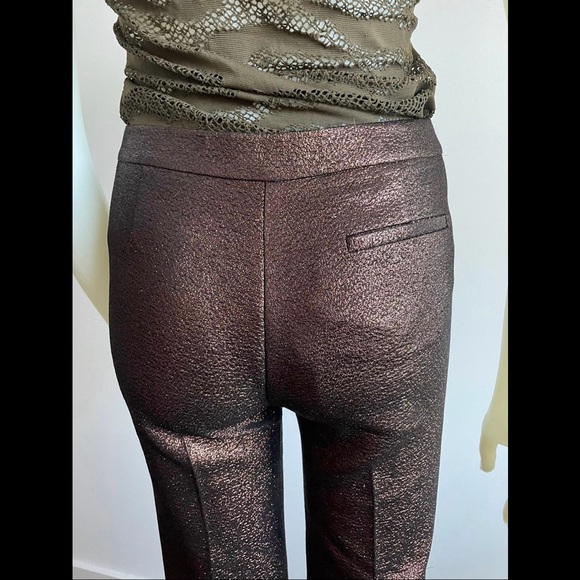 NWT BCBG MAXAZRIA Bronze Metallic Brown Pants 4 S XS - Picture 6 of 7